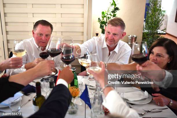 Paul Levy, captain of the USA team and Stephen Gallacher, captain of the European team during the Opening Ceremony Dinner during the 2023 Junior...