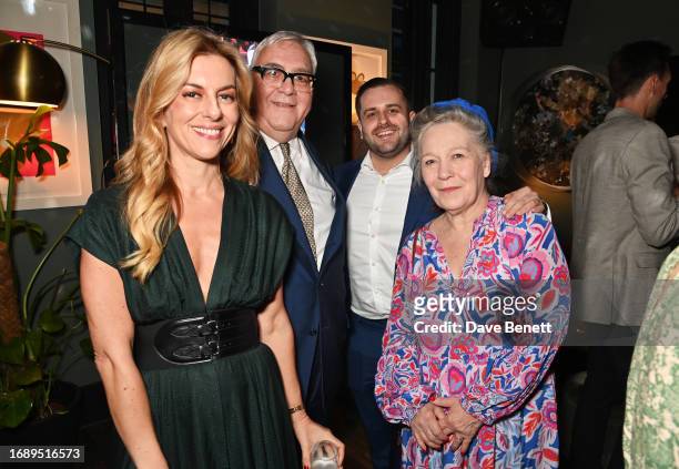 Christina Makris, Brian Clivaz, James Tyrrell and Michelle Wade attend the launch of 'The Art Of Dining: Celebrate London Restaurants' at The Groucho...