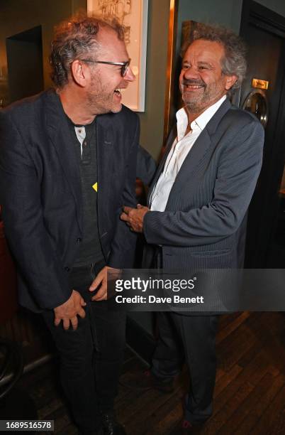 Chris Galvin and Mark Hix attend the launch of 'The Art Of Dining: Celebrate London Restaurants' at The Groucho Club on September 25, 2023 in London,...