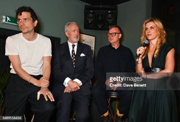 Jackson Boxer, Jeremy King, Jeremy Lee and Christina Makris speak during a panel talk at the launch of 'The Art Of Dining: Celebrate London...