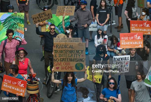 September 17, 2023 : Activists gather during the 'Rally for Climate Sanity' in opposition to the 24th World Petroleum Congress Opening Ceremony, on...