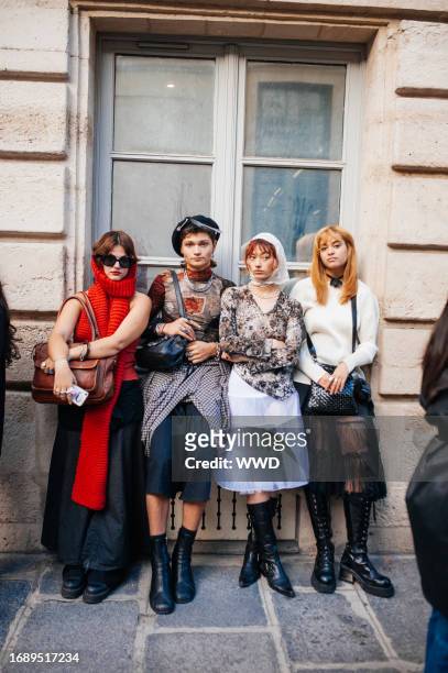 Street style at the Spring 2024 Paris Fashion Week Runway Shows on September 25, 2023 in Paris, France.