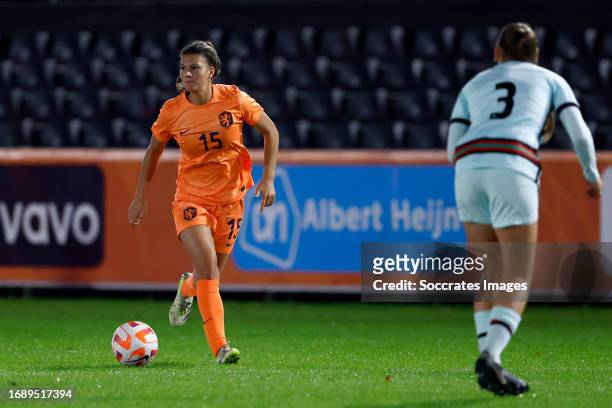 Danique Noordman of Holland Women U23 during the U23 Women match between Holland Women U23 v Portugal Women U23 at the De Herdgang on September 25,...