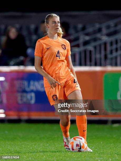 Lisa Doorn of Holland Women U23 during the U23 Women match between Holland Women U23 v Portugal Women U23 at the De Herdgang on September 25, 2023 in...