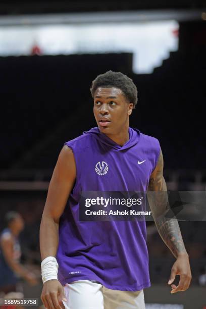 Tyler Smith of G League Ignite warms up before the game against Sesi Franca Basquete during the 2023 FIBA Intercontinental Cup on September 23, 2023...