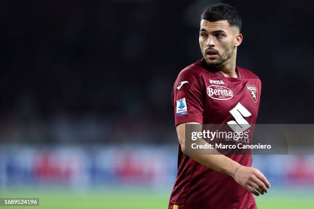 Nemanja Radonjic of Torino Fc looks on during the Serie A football match between Torino Fc and As Roma. The match ends in a tie 1-1.