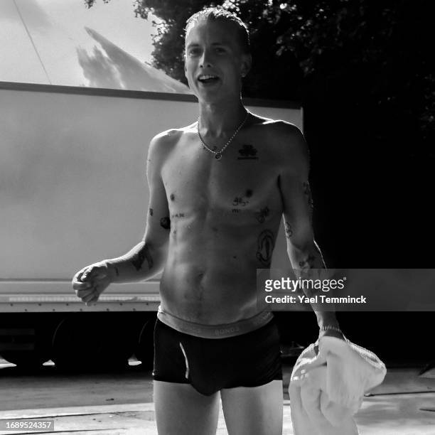 Theo Ellis of rock band Wolf Alice is photographed on June 12, 2022 in Amsterdam, Netherlands.