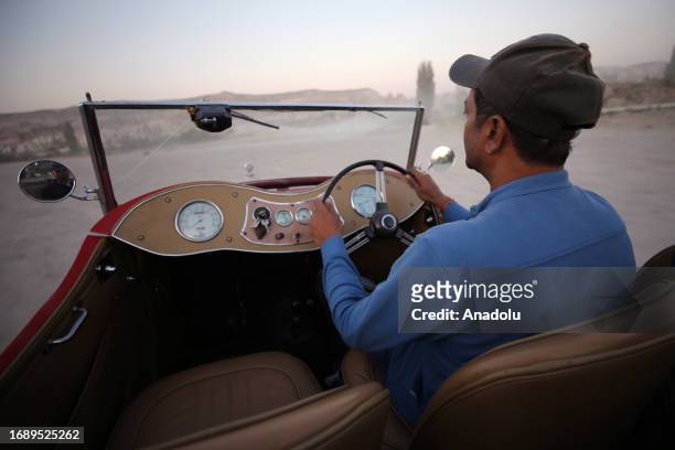 Years-old, Indian businessman and traveler Daman Thakore travels the spice road with his 1950 classic car called 'lal pari' or 'red angel' at the...