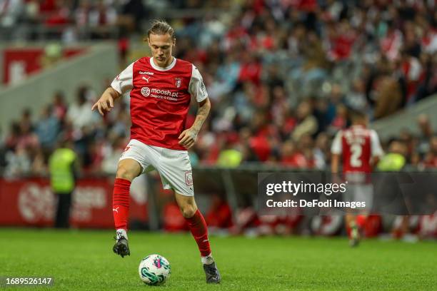 Serdar Saatci of Braga in action during the Liga Portugal match between Sporting Braga and Boavista at Estadio Municipal de Braga on September 24,...