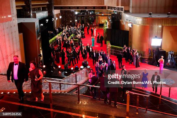 Guests arrive during the 2023 Brownlow Medal at Crown Palladium on September 25, 2023 in Melbourne, Australia.