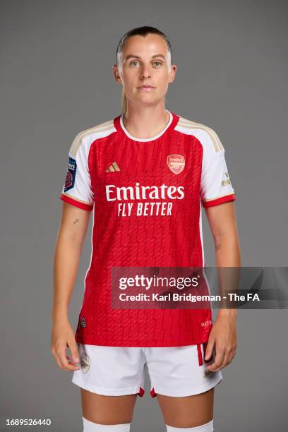 Noelle Maritz of Arsenal poses during the Super League Headshots 2023/24 portrait session on September 16, 2023 in London, England.