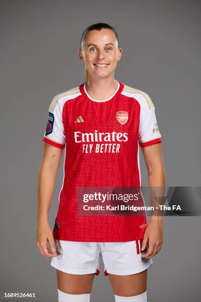 Noelle Maritz of Arsenal poses during the Super League Headshots 2023/24 portrait session on September 16, 2023 in London, England.