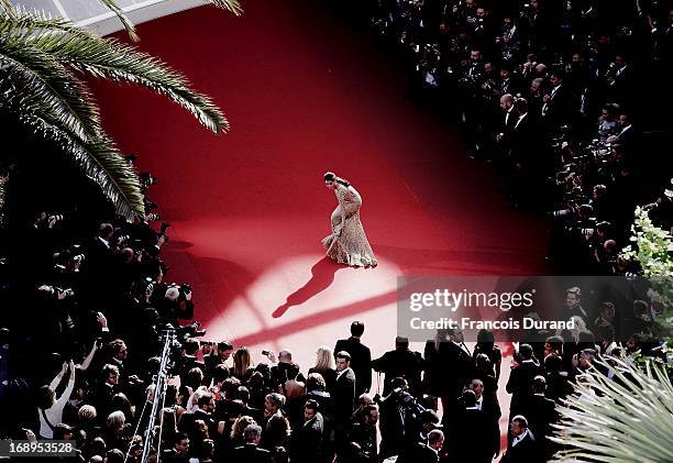 Actress Eva Longoria attends the Premiere of 'Le Passe' during The 66th Annual Cannes Film Festival at Palais des Festivals on May 17, 2013 in...