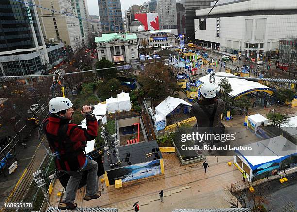 The zip line over downtown VAncouver opens to the public. A few lucky ones got a sneak preview A day before the olympics and Vancouver is abuzz with...