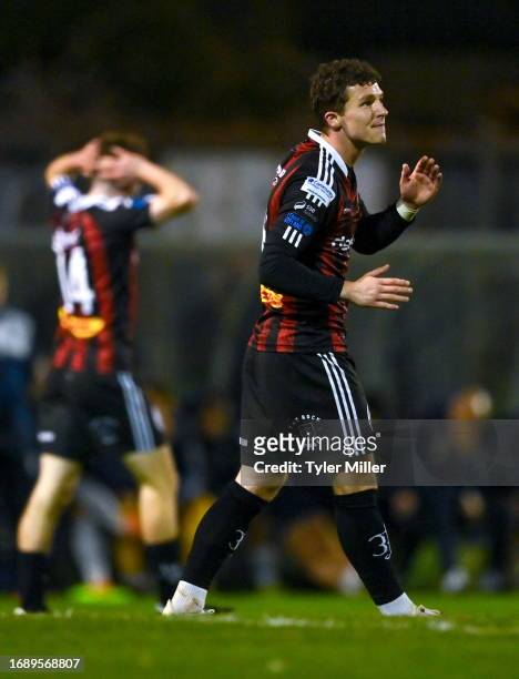 Dublin , Ireland - 25 September 2023; Ali Coote of Bohemians reacts after a missed opportunity on goal during the SSE Airtricity Men's Premier...