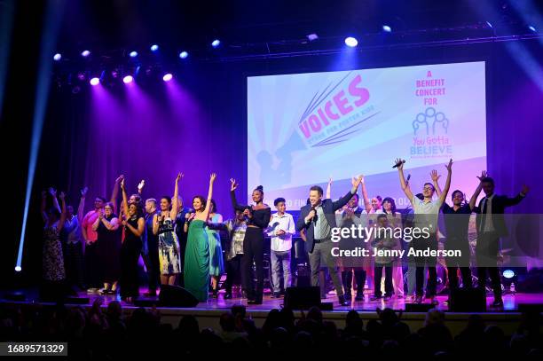 Sharon Catherine Brown, Bellamy Young, Donna Murphy, Patina Miller, James Wesley, Gracie McGraw, Krysta Rodriguez, and Cody Saintgnue perform onstage...