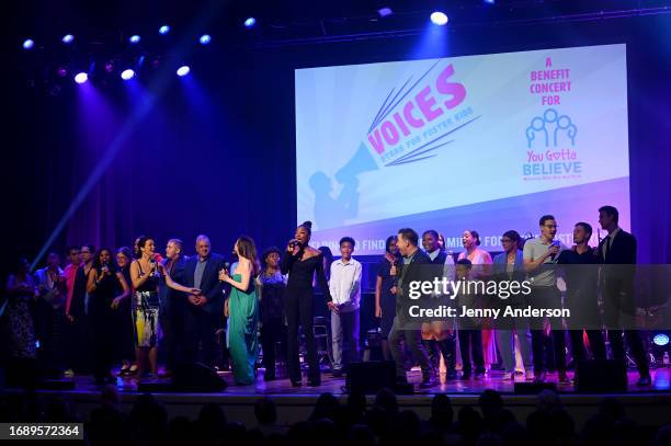 Sharon Catherine Brown, Bellamy Young, Donna Murphy, Patina Miller, James Wesley, Gracie McGraw, Krysta Rodriguez, and Cody Saintgnue perform onstage...