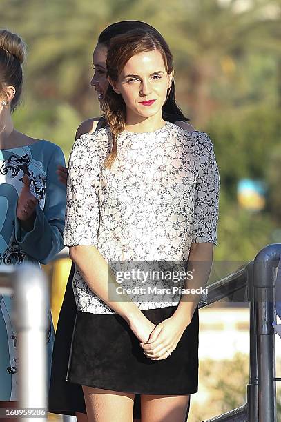 Actress Emma Watson is sighted on the 'Le Grand Journal' TV show set during the 66th annual Cannes Film Festival on May 17, 2013 in Cannes, France.