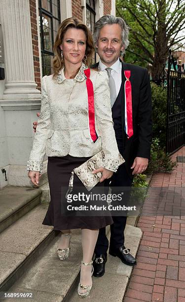 Princess Martha Louise and Ari Behn arriving at the Noweigan church as they celebrate Norway National Day on May 17, 2013 in London, England.