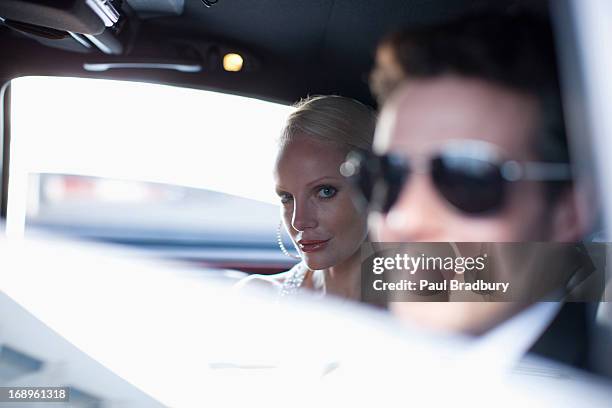 celebrities sitting in backseat of car - mercedes stern stock pictures, royalty-free photos & images