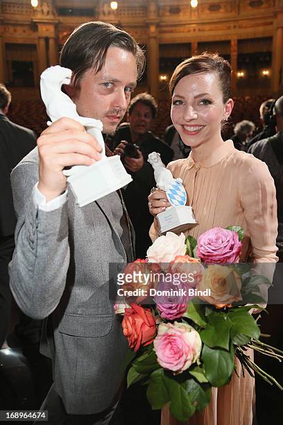 Tom Schilling and Katharina Schuettler attend the 'Bayerischer Fernsehpreis 2013' - Show at Prinzregententheater on May 17, 2013 in Munich, Germany.