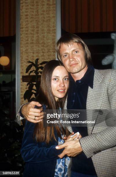 Actor Jon Voight and his second wife Marcheline Bertrand pose for a portrait in 1977. Bertrand and Voight are the parents of actress Angelina Jolie.