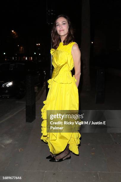 Alexa Chung seen attending ERDEM dinner at National Portrait Gallery during London Fashion Week September 2023 on September 18, 2023 in London,...