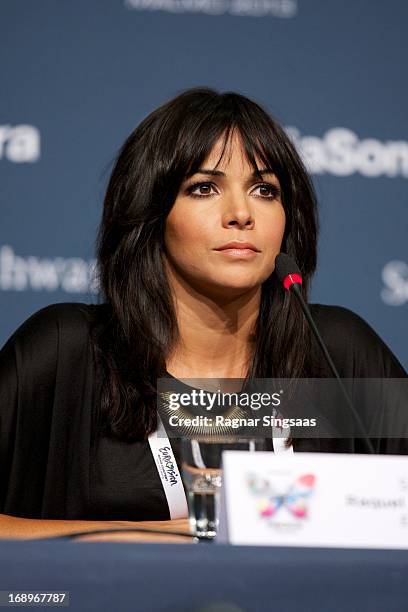 Raquel del Rosario of ESDM of Spain attends a photocall ahead of the finals of the Eurovision Song Contest 2013 at Malmo Arena on May 17, 2013 in...