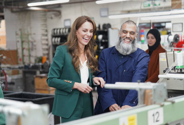 GBR: The Princess Of Wales Visits Textiles Manufacturers In Leeds And Lancaster