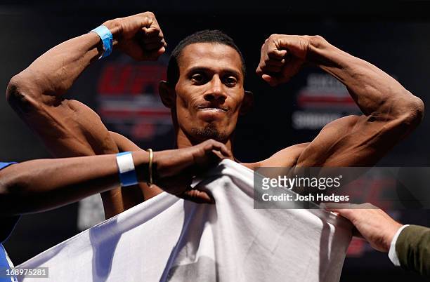 Yuri Alcantara weighs in during the UFC on FX weigh-in on May 17, 2013 at the Arena Jaragua in Jaragua do Sul, Santa Catarina, Brazil.