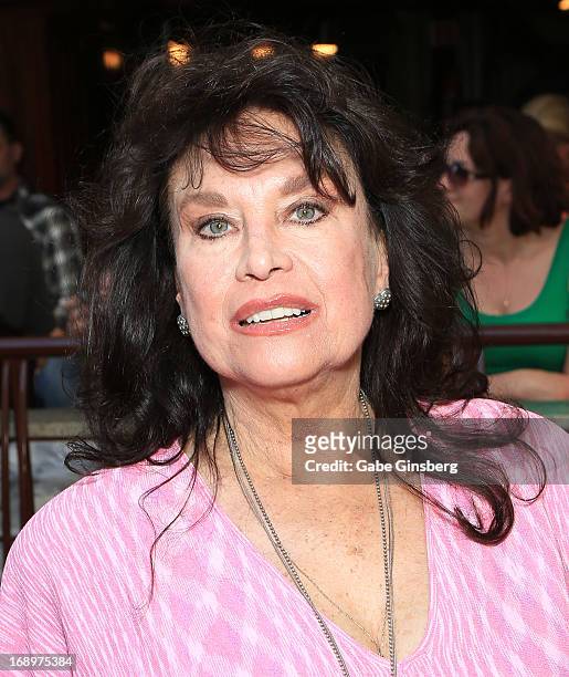 Actress Lana Wood arrives at the opening ceremony of Las Vegas Car Stars at the Fremont Street Experience on May 17, 2013 in Las Vegas, Nevada.