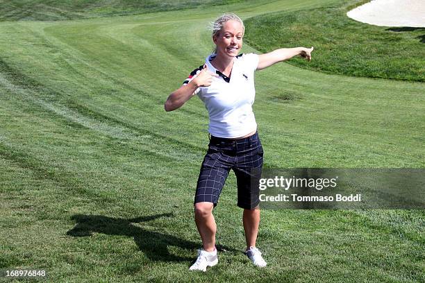 Personality Kendra Wilkinson attends the 2nd annual Hank Baskett Classic Golf Tournament held at the Trump National Golf Club on May 17, 2013 in...