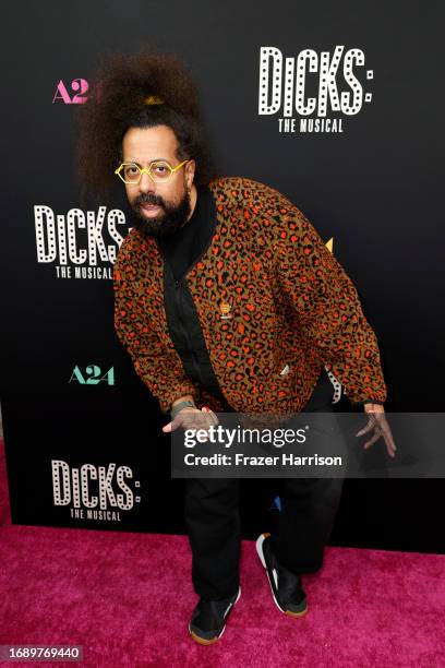 Reggie Watts attends the Los Angeles Premiere of A24's "Dicks: The Musical" at Fine Arts Theatre on September 18, 2023 in Beverly Hills, California.