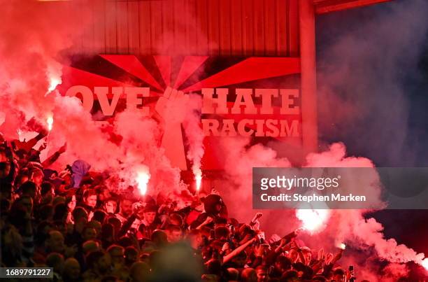 Dublin , Ireland - 25 September 2023; Bohemians supporters before the SSE Airtricity Men's Premier Division match between Bohemians and Shelbourne at...