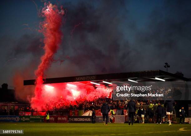 Dublin , Ireland - 25 September 2023; Shelbourne supporters before the SSE Airtricity Men's Premier Division match between Bohemians and Shelbourne...