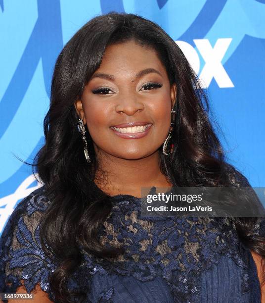 Singer Candice Glover attends the American Idol 2013 finale at Nokia Theatre L.A. Live on May 16, 2013 in Los Angeles, California.