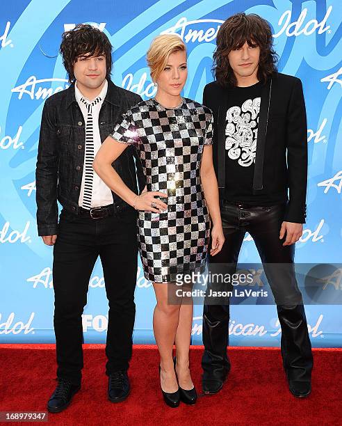 Neil Perry, Kimberly Perry and Reid Perry of The Band Perry attends the American Idol 2013 finale at Nokia Theatre L.A. Live on May 16, 2013 in Los...