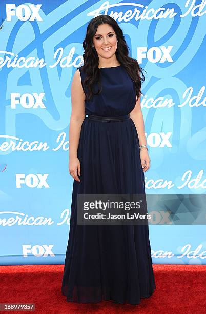 Singer Kree Harrison attends the American Idol 2013 finale at Nokia Theatre L.A. Live on May 16, 2013 in Los Angeles, California.