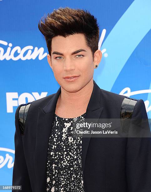 Singer Adam Lambert attends the American Idol 2013 finale at Nokia Theatre L.A. Live on May 16, 2013 in Los Angeles, California.