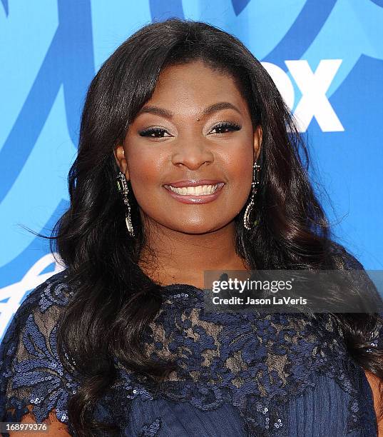 Singer Candice Glover attends the American Idol 2013 finale at Nokia Theatre L.A. Live on May 16, 2013 in Los Angeles, California.