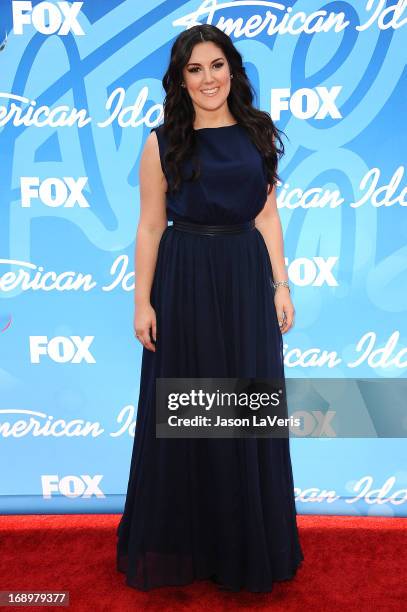 Singer Kree Harrison attends the American Idol 2013 finale at Nokia Theatre L.A. Live on May 16, 2013 in Los Angeles, California.