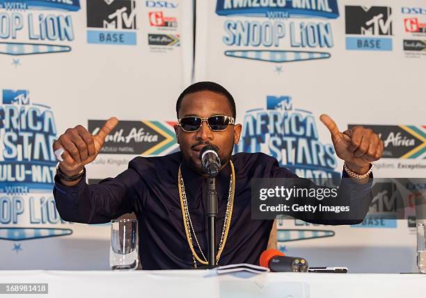 Dbanj at the press conference for the MTV Africa All Stars Concert on May17, 2013 in Durban, South Africa. Snoop Dog or Snoop Lion as he is now also...