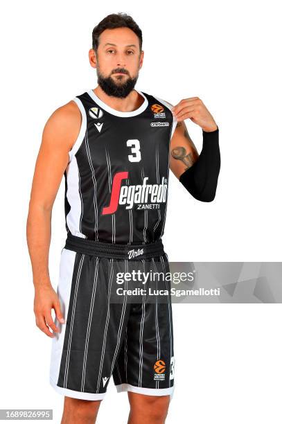 Marco Belinelli, #3 of Virtus Segafredo Bologna poses during the 2023/2024 Turkish Airlines EuroLeague Media Day Virtus Segafredo Bologna at Virtus...