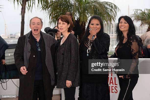 Director Arnaud Desplechin, Actresses Gina McKee, Misty Upham and Michelle Thrush attend the 'Jimmy P. ' Photocall during the 66th Annual Cannes Film...