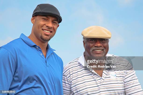 Hank Baskett and Hank Baskett Sr. Attend the 2nd annual Hank Baskett Classic Golf Tournament at the Trump National Golf Club Los Angeles on May 17,...