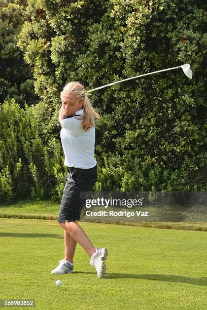 Kendra Wilkinson Baskett attends the 2nd annual Hank Baskett Classic Golf Tournament at the Trump National Golf Club Los Angeles on May 17, 2013 in...