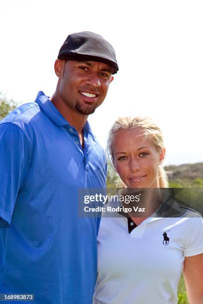 Hank Baskett and Kendra Wilkinson Baskett attend the 2nd annual Hank Baskett Classic Golf Tournament at the Trump National Golf Club Los Angeles on...