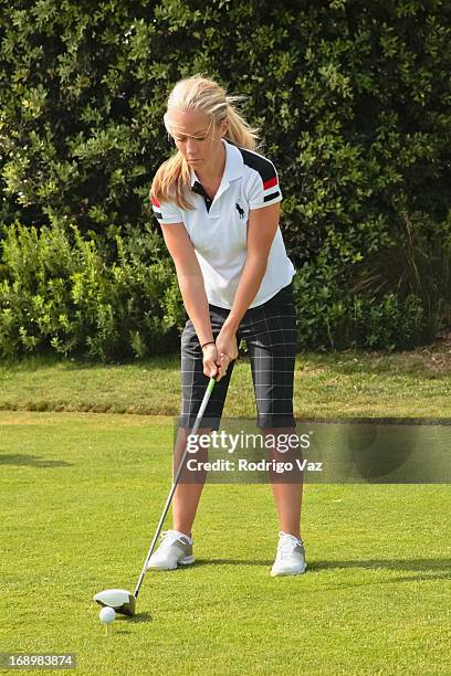 Kendra Wilkinson Baskett attends the 2nd annual Hank Baskett Classic Golf Tournament at the Trump National Golf Club Los Angeles on May 17, 2013 in...