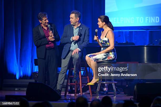 Seth Rudetsky, James Wesley, and Bellamy Young speak onstage during the 9th Annual "Voices: Stars For Foster Kids" Benefit Concert hosted by You...