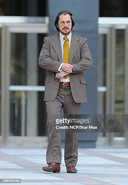 Actor Christian Bale as seen on May 17, 2013 on the set of "American Hussle" in New York City.
